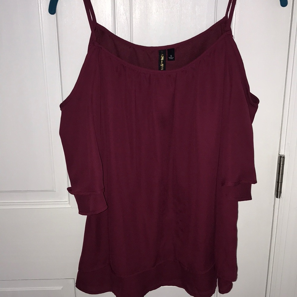 Maroon off the shoulder blouse